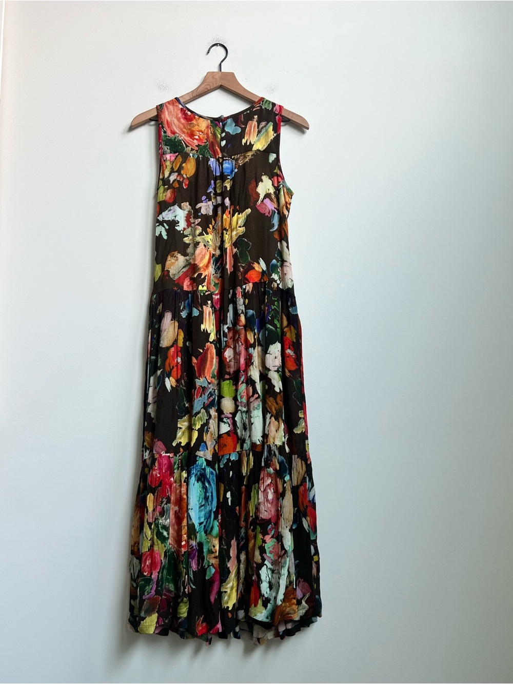 New Soft Surroundings Rosalie Maxi Dress Floral Watercolor Gauze SP Resort Boho - Picture 12 of 16